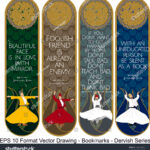 Derviş çizimli Bookmark